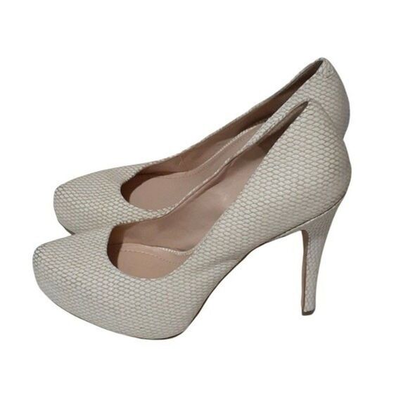 BCBG Generations Parade Womens Ivory Snake Print Leather Hidden Platform Heels 9 - Picture 3 of 7